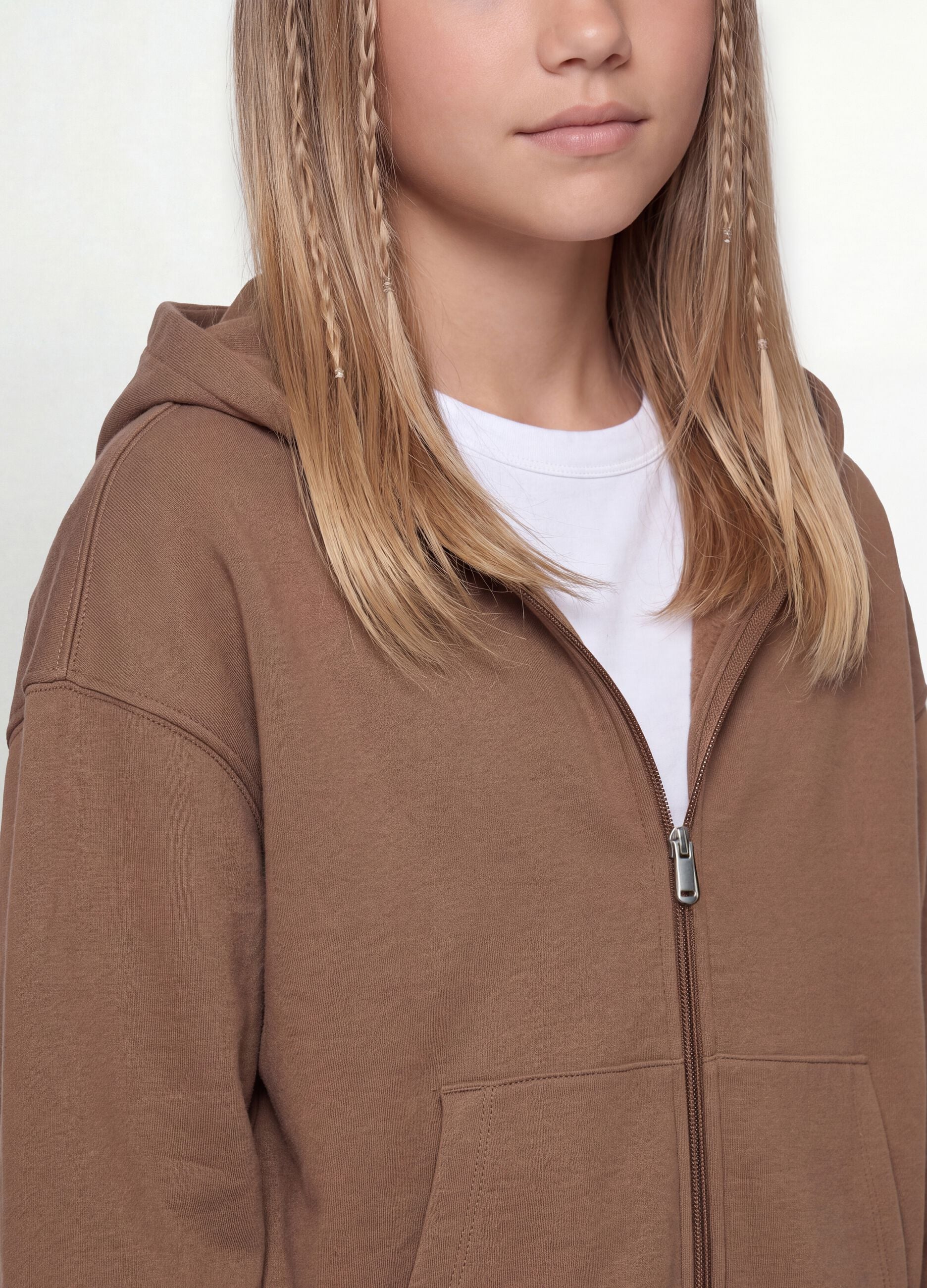 Brown organic cotton hoodie