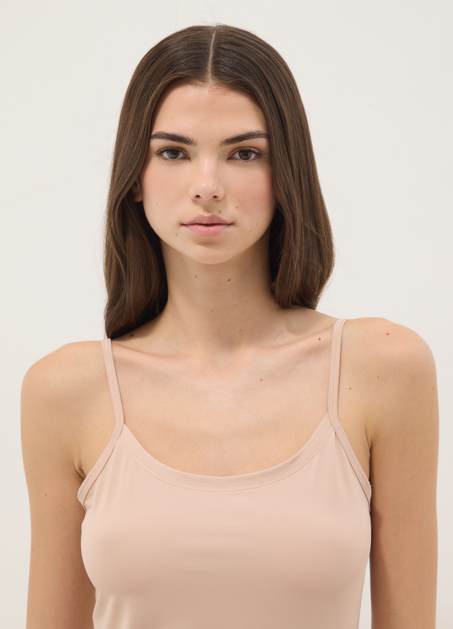 Beige tank top regular fit