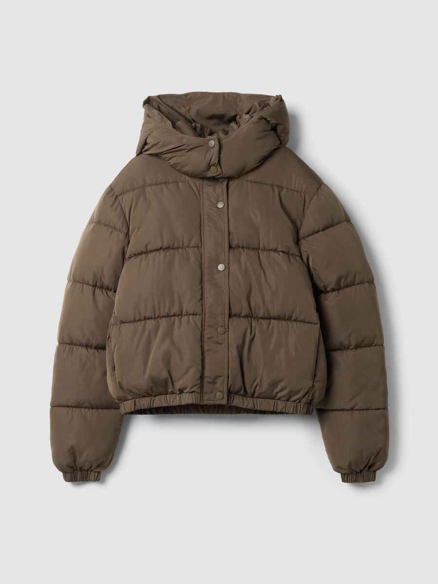 Gr&uuml;ne oversized Steppjacke mit Kapuze_0