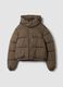 Green oversized padded hooded jacket_0