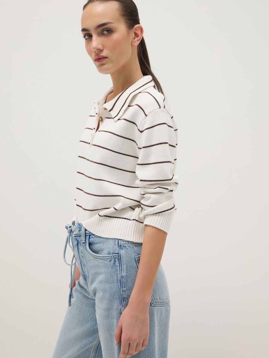 Multicolour striped pure cotton jumper regular fit_0