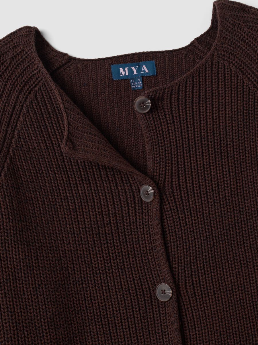 Multicolour pure cotton crew-neck cardigan, regular fit_5