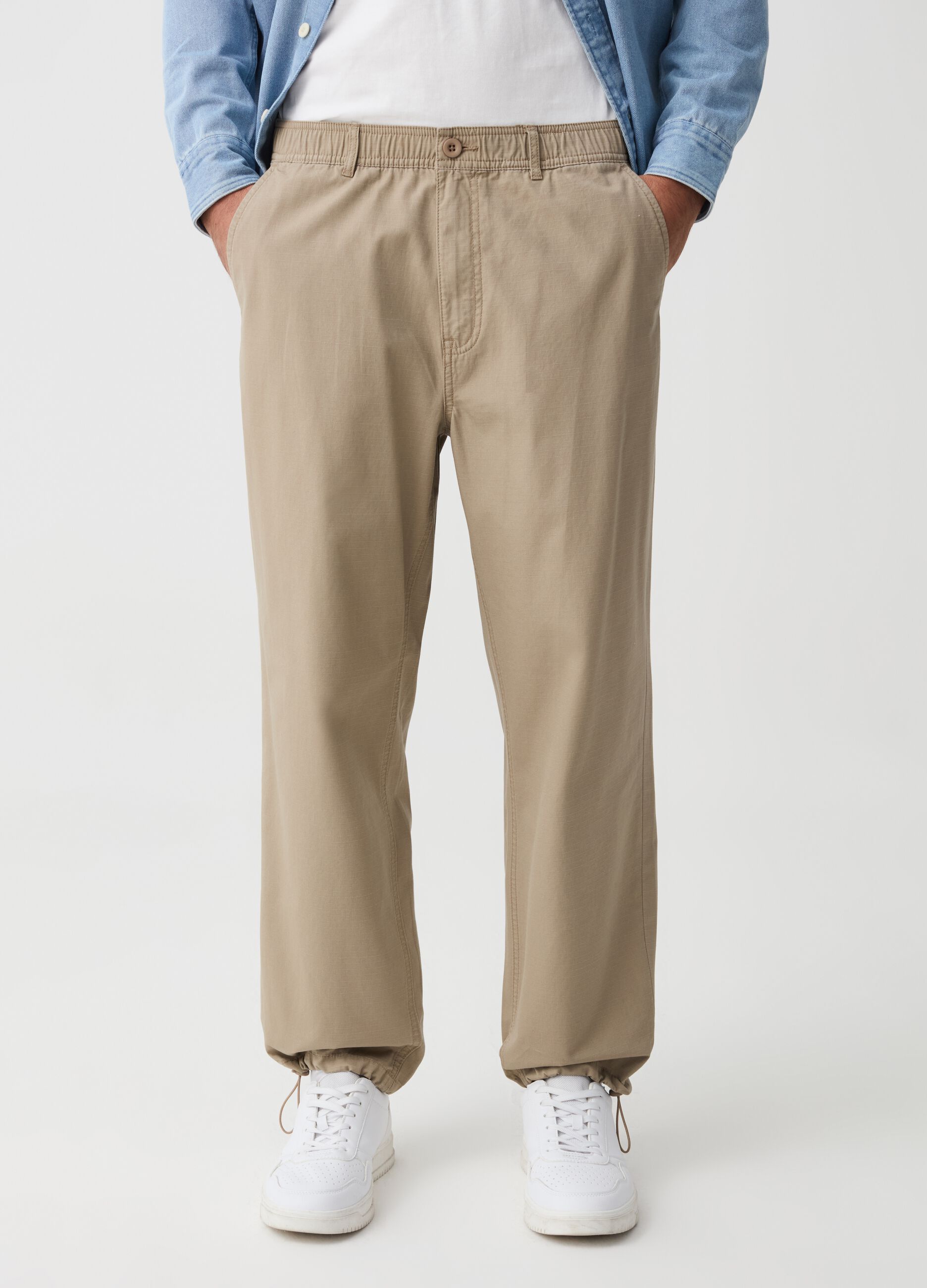 Jogger chino trousers in cotton