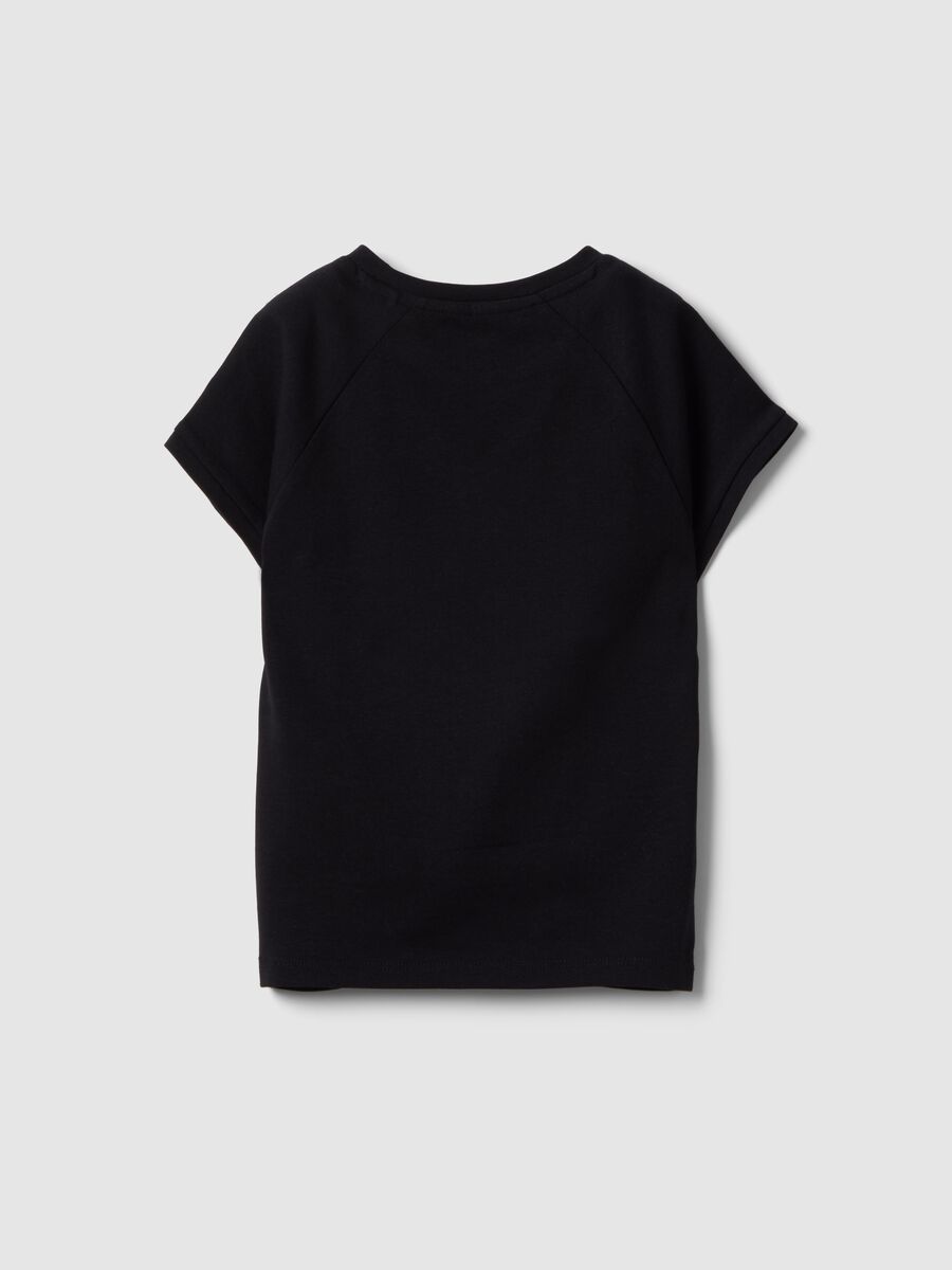 Girls' black stretch cotton slim fit t-shirt_4