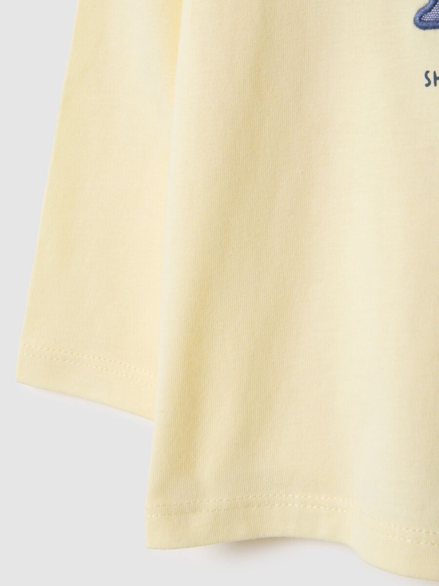 Yellow pure cotton toddler T-shirt, regular fit with print_3