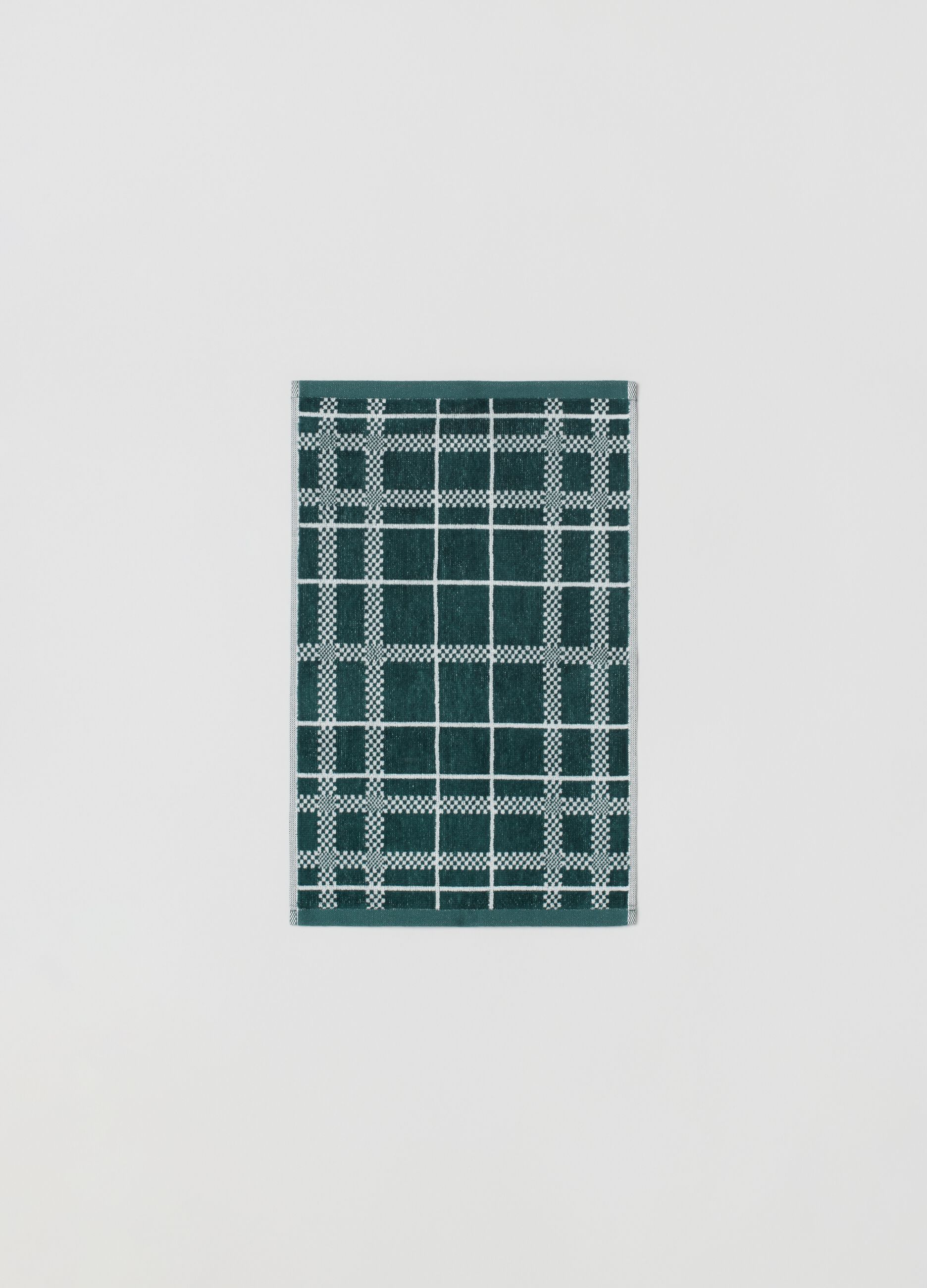 Asciugamano ospite 30x50 squares verde scuro velour