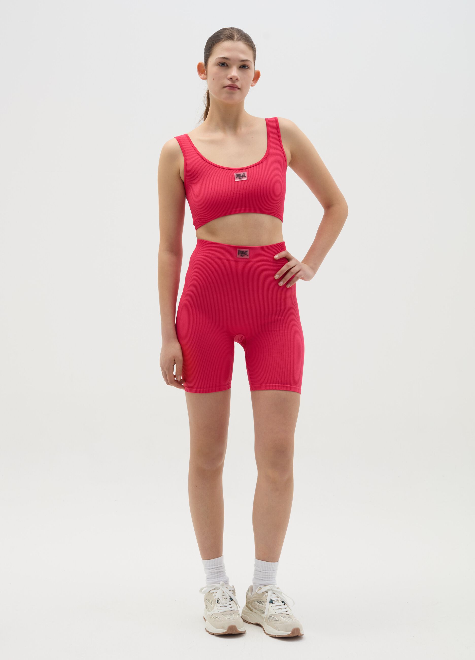 Ribbed cycle shorts