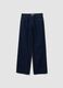 Blue denim wide-leg jeans in pure cotton_0