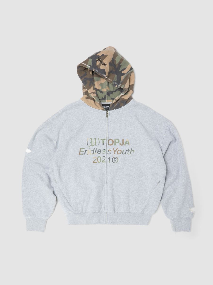 Full-Zip Hoodie in Sunfaded Grey & Camo_1