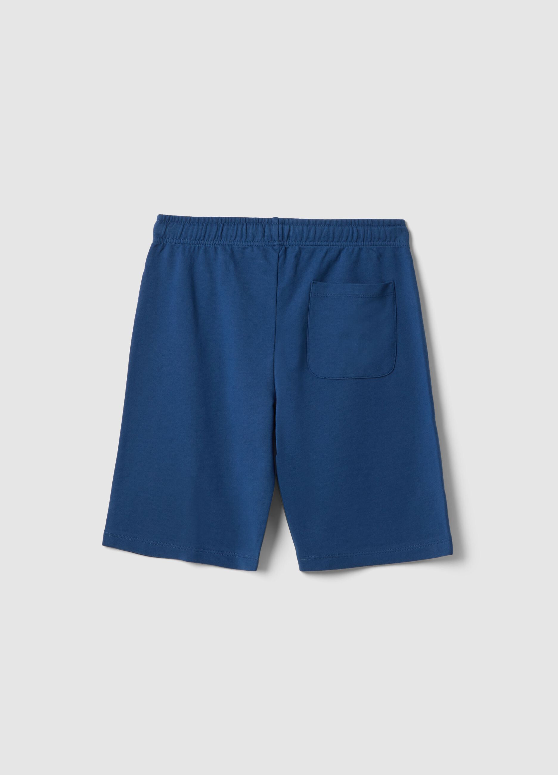 Boy's regular fit blue pure cotton shorts