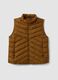 Yellow ultralight quilted gilet with zip and high neck_4