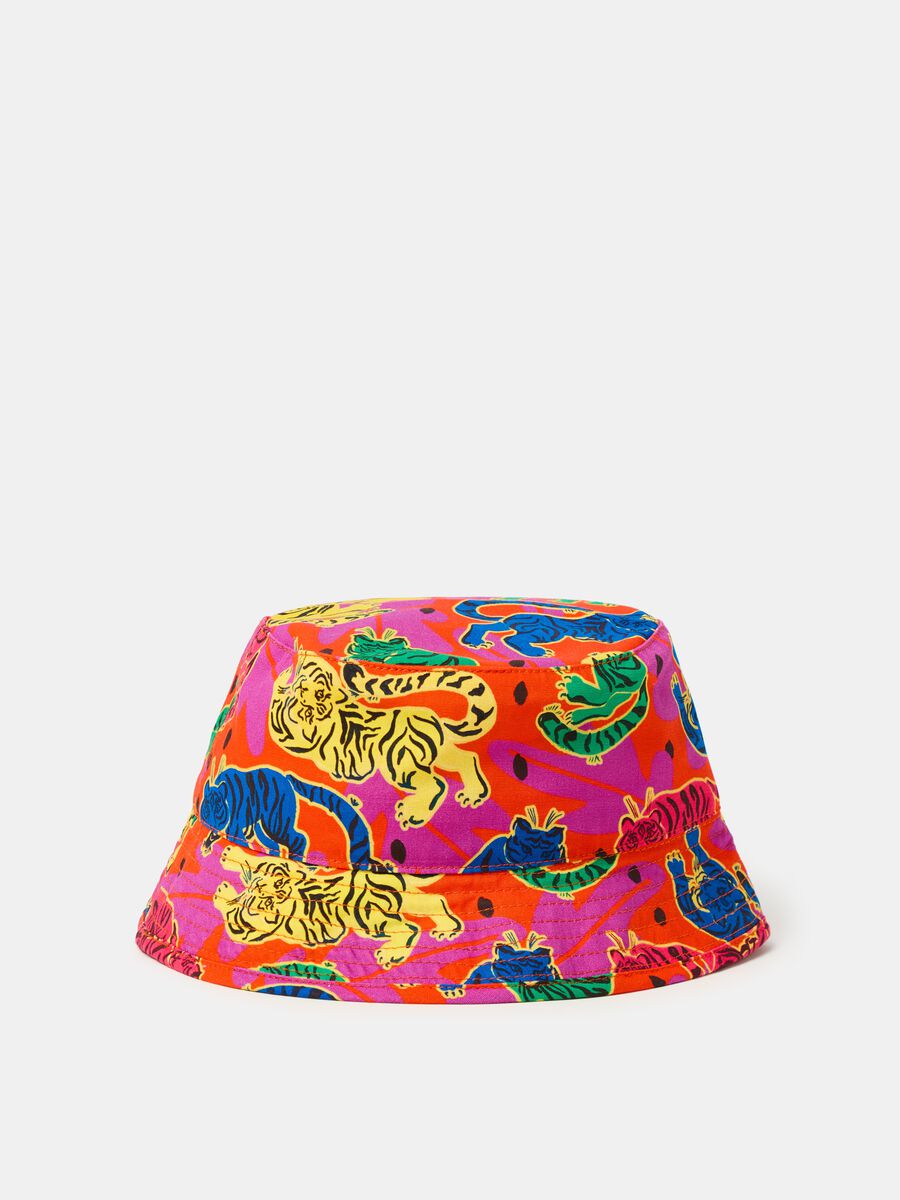 Fishing hat with tigers print_0