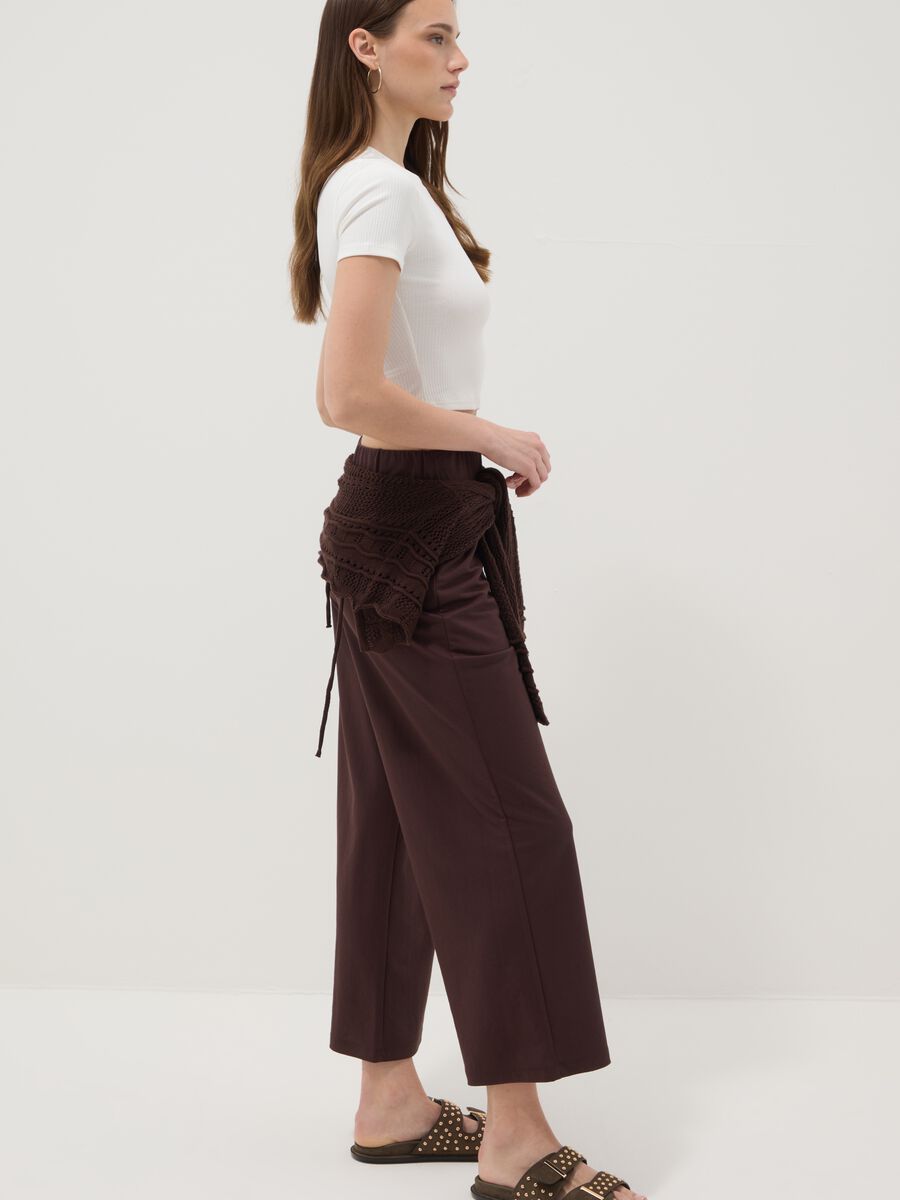 Braune Culotte-Hose aus Viskosemix_2