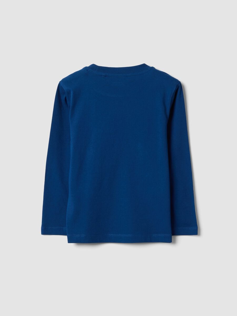 Blue organic cotton crew-neck T-shirt for boys, regular fit_1