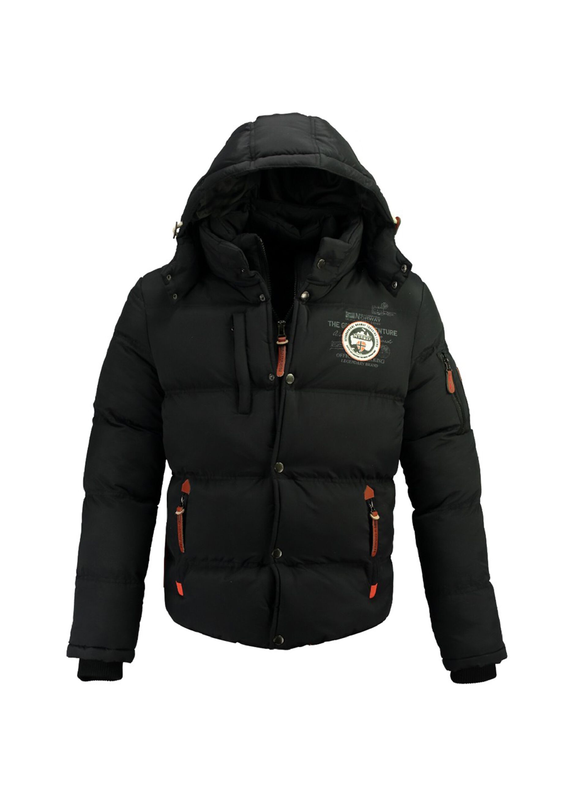 GEOGRAPHICAL NORWAY Man's Black Geographical Norway down jacket with  detachable hood