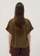 Green short-sleeve pure viscose shirt with oversized fit_3
