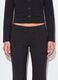 Pantaloni neri flare in viscosa elasticizzata con fantasia gessata_3