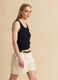 Blaues Tanktop aus reinem Baumwoll-Crochet_0