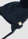 Blue pure cotton knitted hat with pom‑pom_1