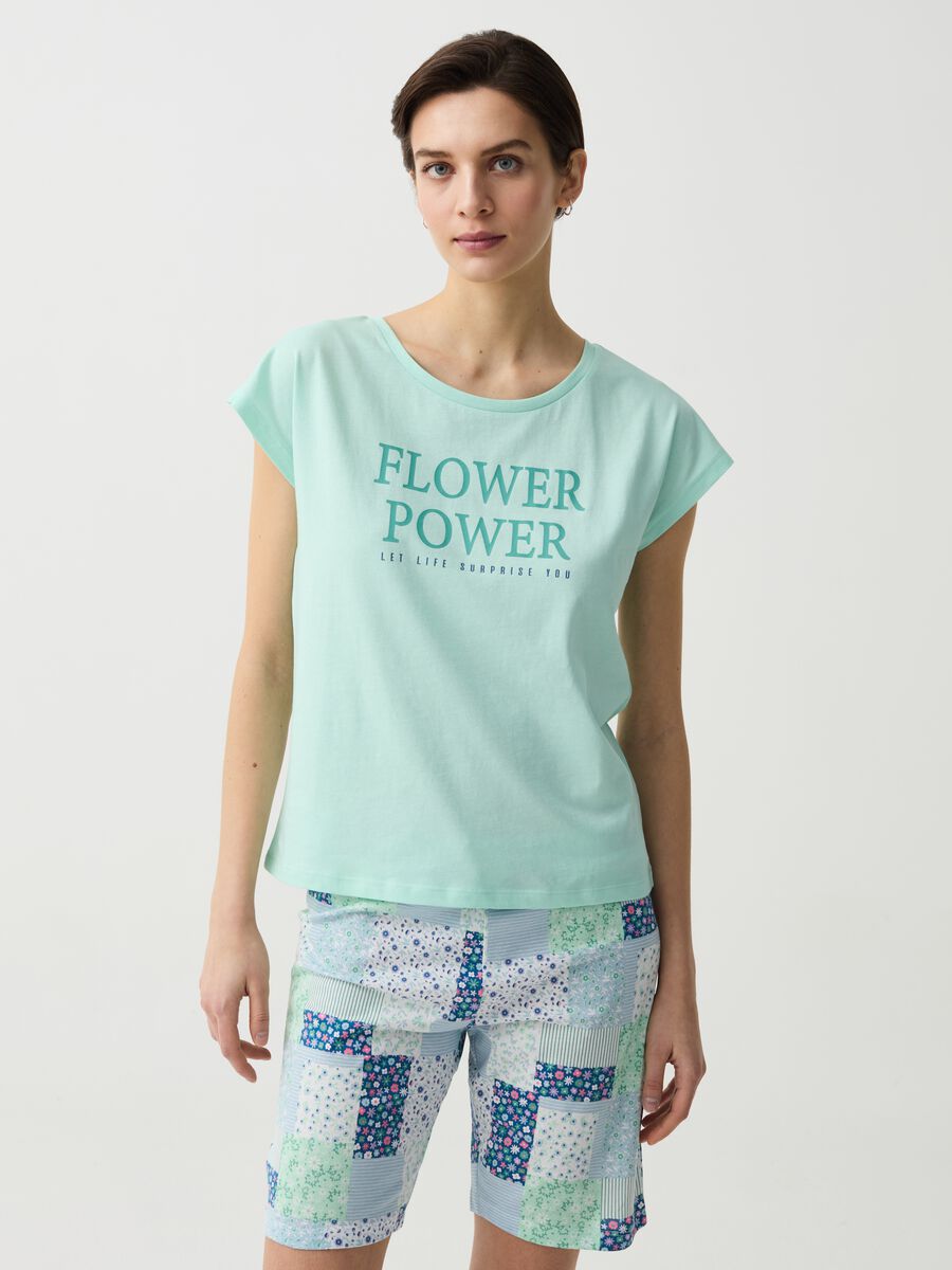 Cotton pyjamas with patchwork print_0