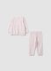 Pigiama rosa in puro cotone jersey organico con fantasia floreale per neonata e bimba_1