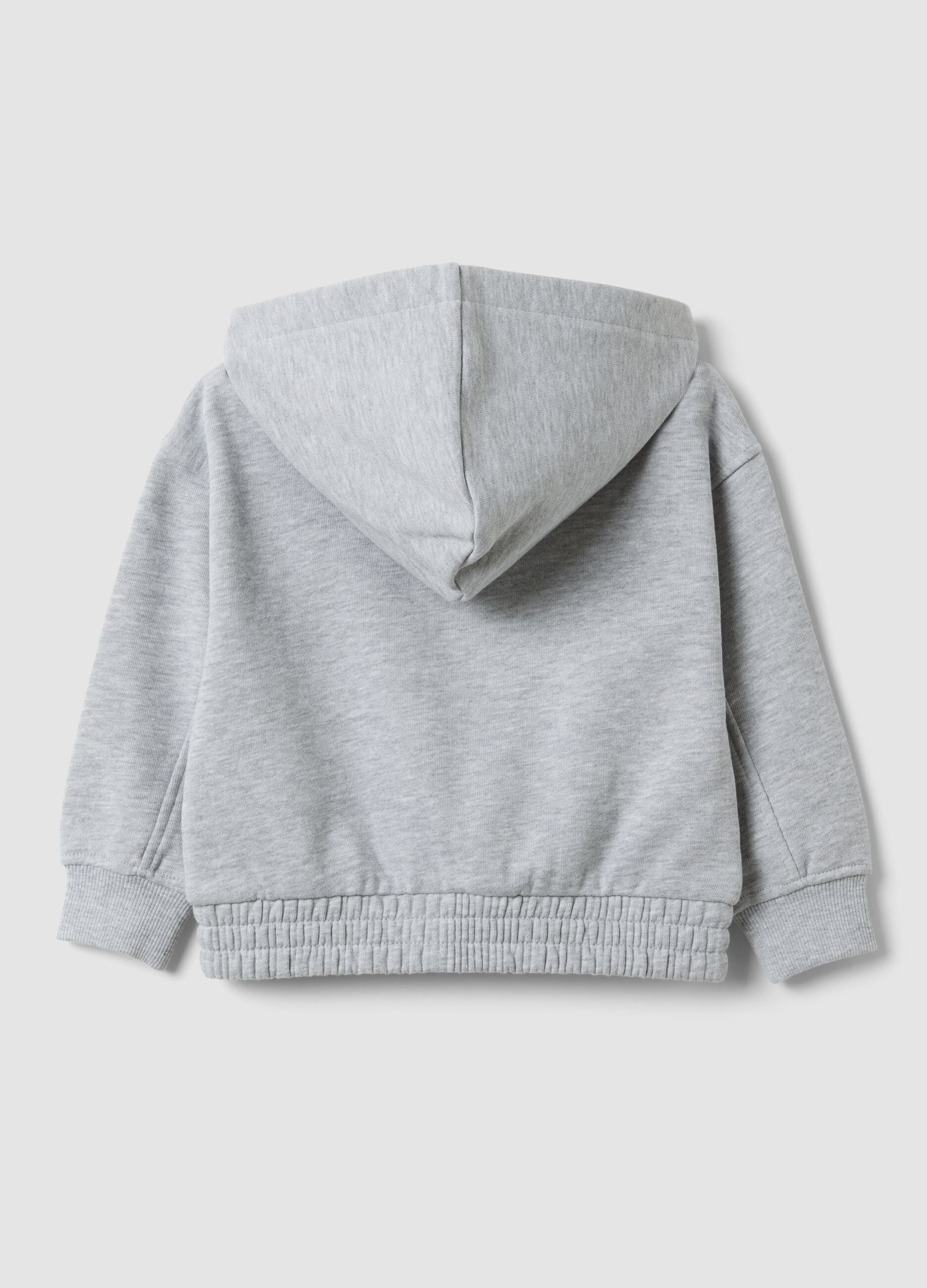 Grauer Hoodie aus reiner Bio-Baumwolle mit Oversize-Passform f&uuml;r Baby-M&auml;dchen