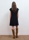 Black relaxed-fit dress with short ruffle sleeves_2