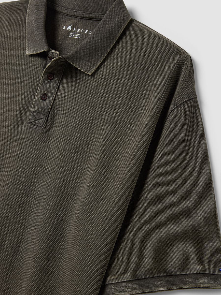 Men's Short Sleeve Green Polo Shirt Regular Fit in Pure Cotton_5