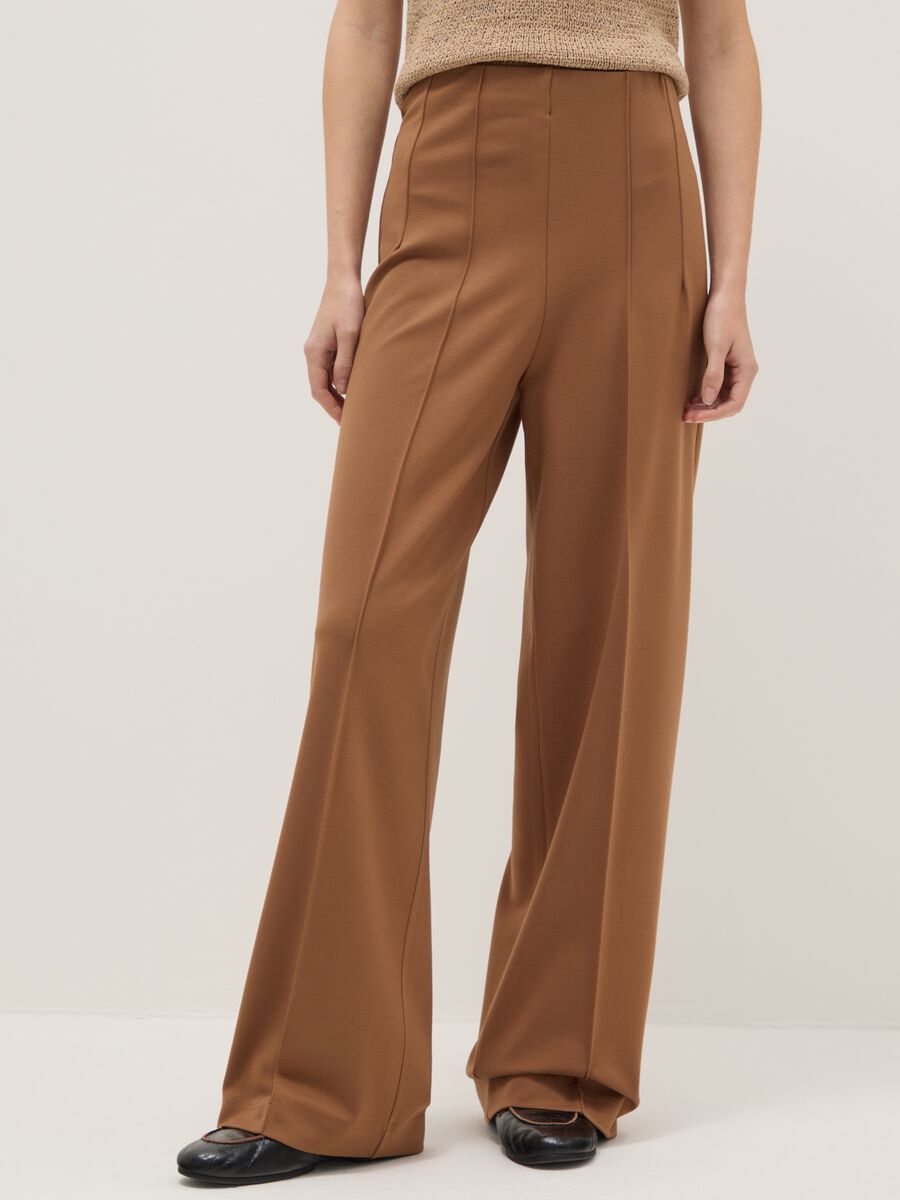 Brown Flare Fit Leggings_1