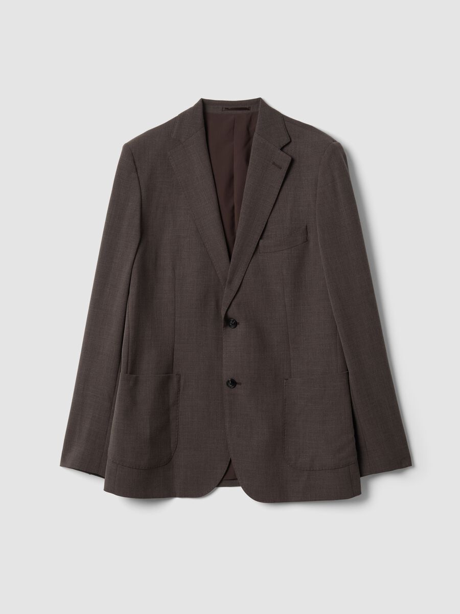 Men&rsquo;s brown stretch-viscose blazer_0
