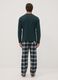 Dark green pure cotton crew-neck pyjamas_3