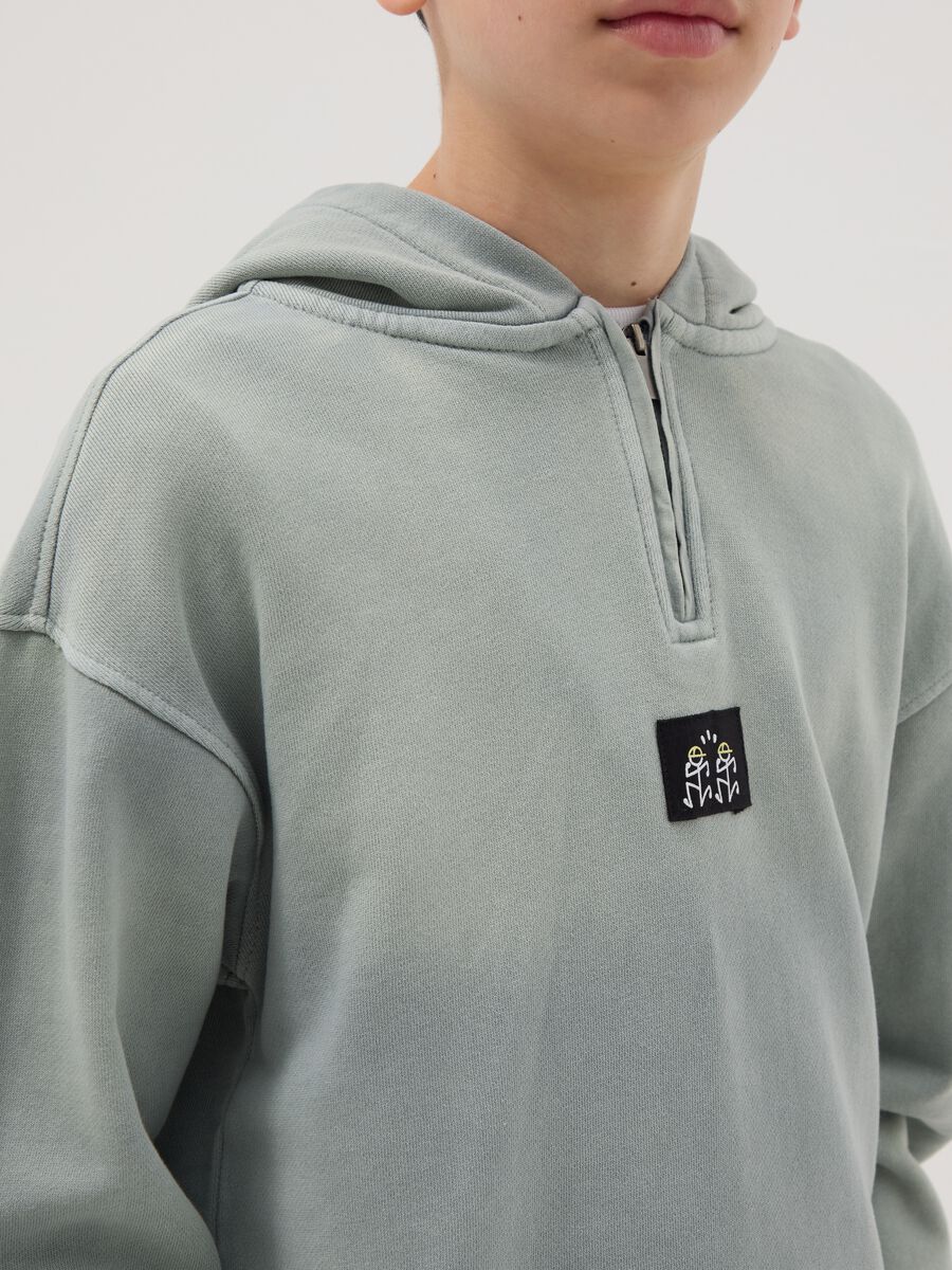 Green Tie-Dye Oversized Fit Boys' Pure Cotton Sweatshirt_1