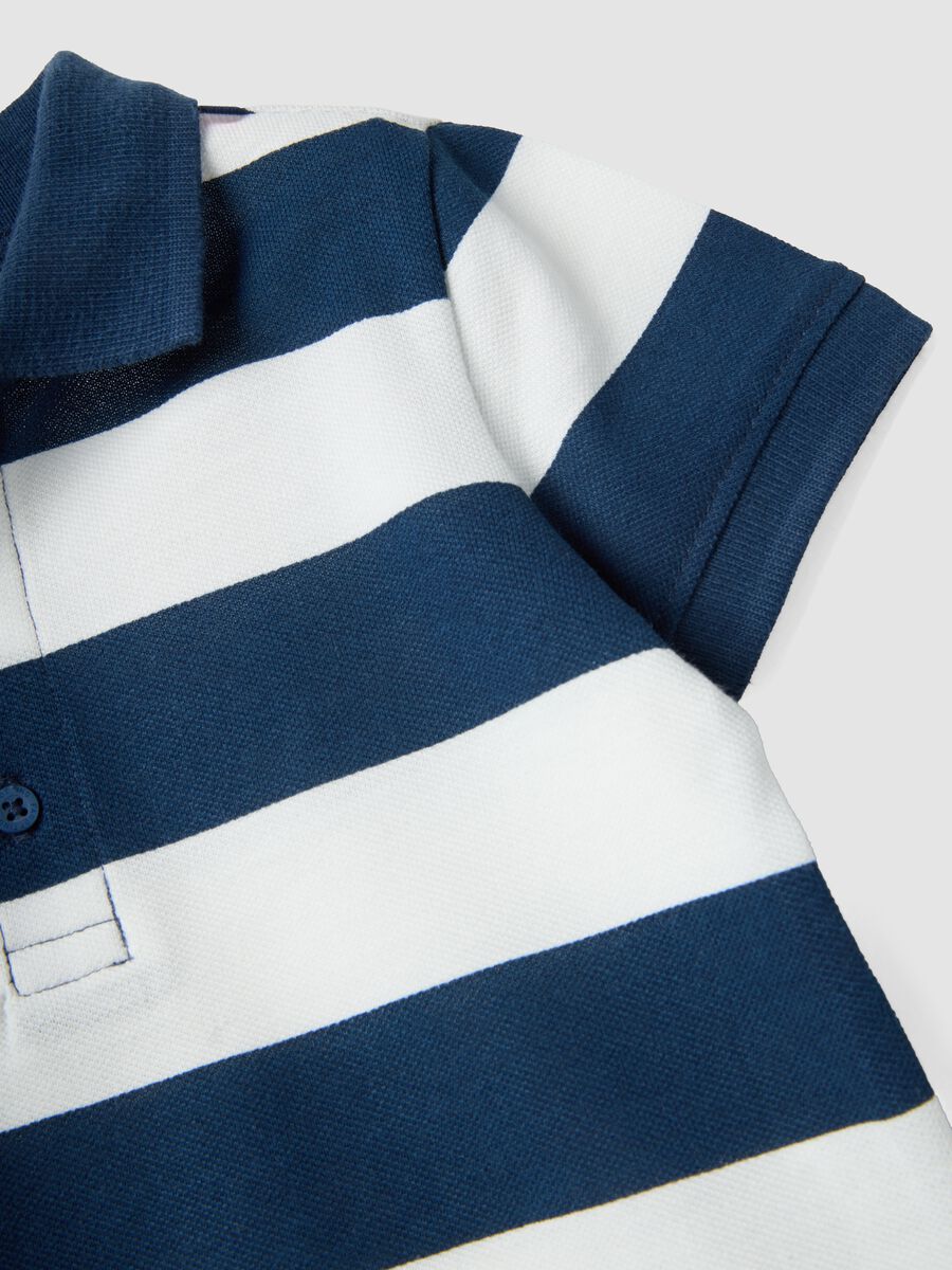 Multicoloured striped pure cotton polo for boys, regular fit_3