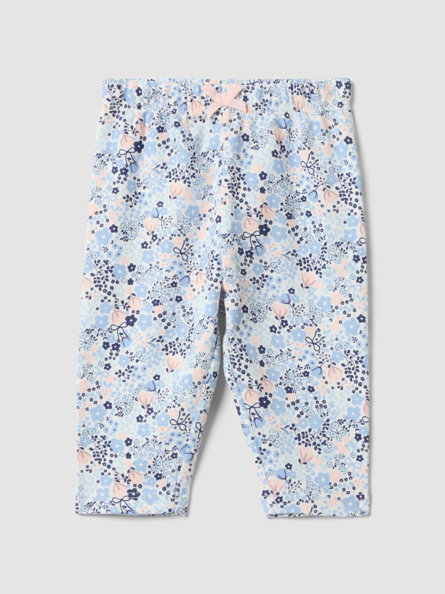 Mehrfarbige Baby-M&auml;dchen-Leggings aus reiner Bio-Baumwolle mit Blumenprint_0