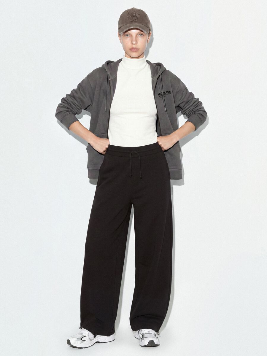 Black cotton-blend baggy-fit jogger trousers_0