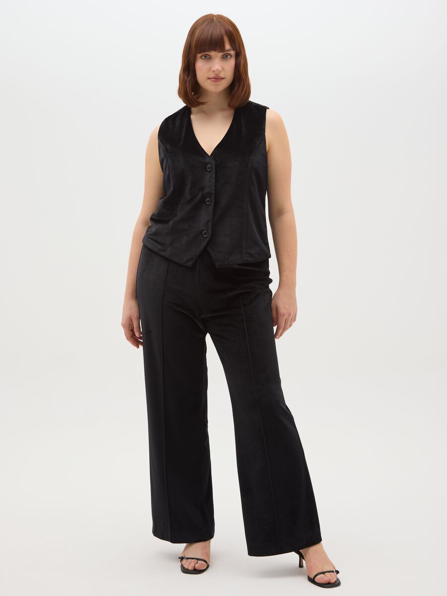 Black waistcoat with lining and regular fit buttons_1