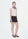 Grey stretch viscose pinstripe skirt_0