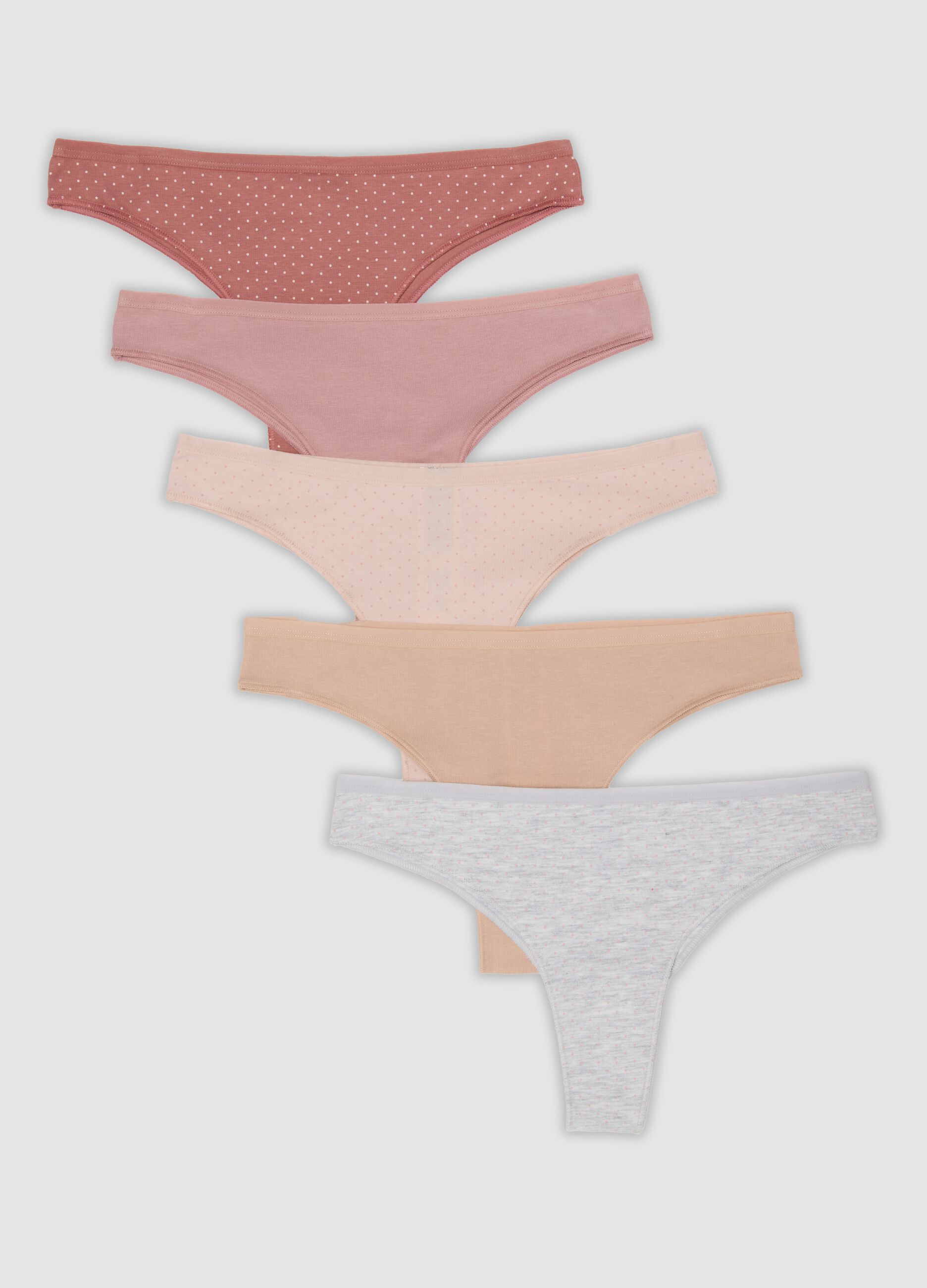 Five-pack of Brazilian briefs in organic cotton and stretch viscose