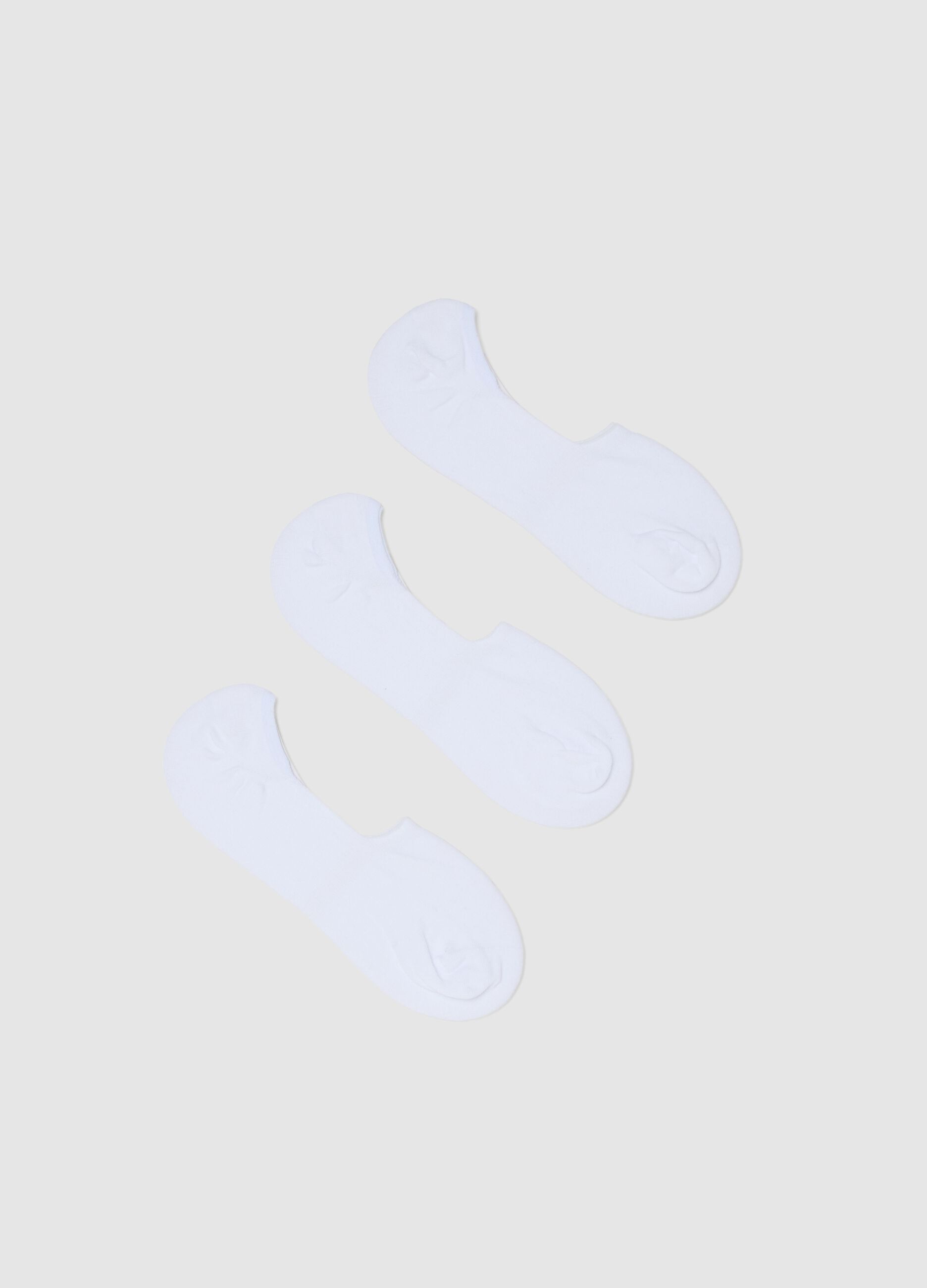 Tripack de meias desportivas em mistura de algod&atilde;o el&aacute;stico branco