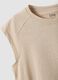 Beige short sleeve pure cotton T-shirt regular fit_5