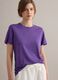 Violettes T-Shirt aus reinem Leinen mit kurzen &Auml;rmeln, Regular Fit_0