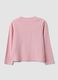 T-shirt rosa em algod&atilde;o org&acirc;nico com estampado frontal para menina, corte regular_1