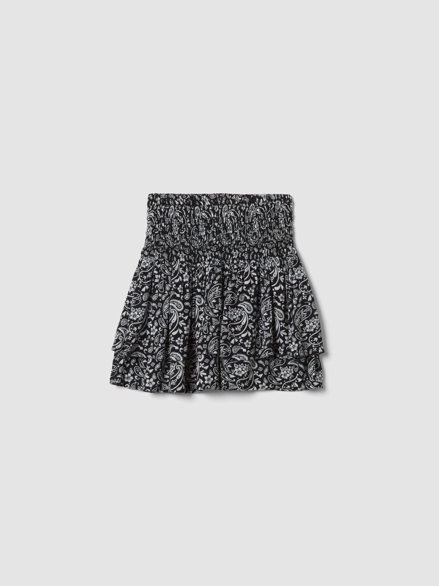 Girls&rsquo; multicolour pure-viscose mini skirt with paisley print_1