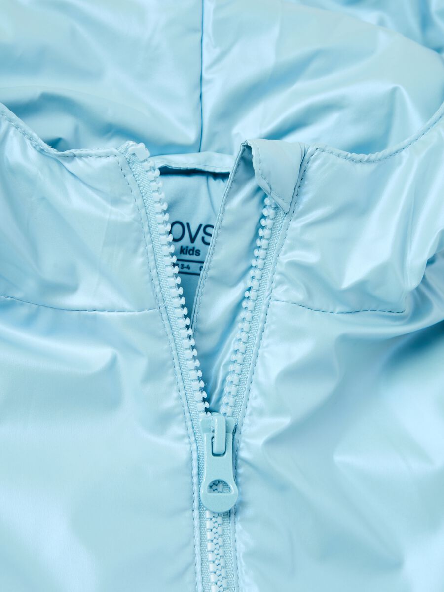 Shiny waterproof jacket with hood_2