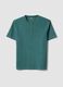 Green short-sleeve regular fit T-shirt with seraphim neck_4