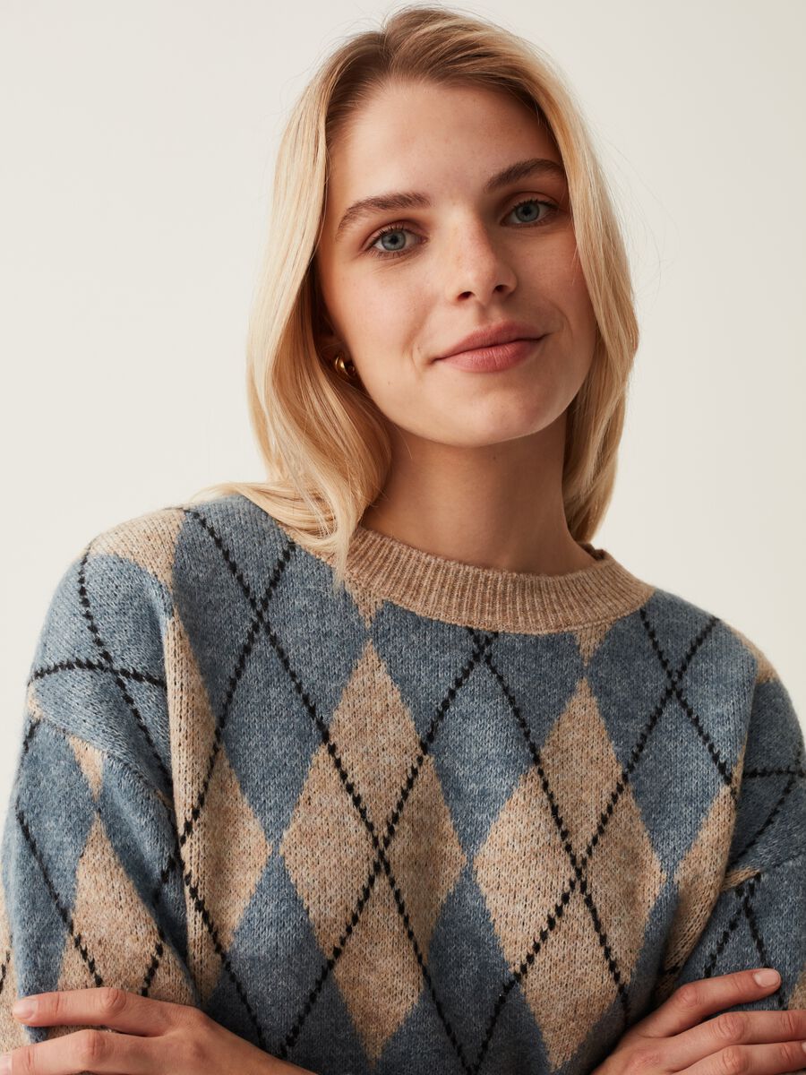 Pullover with argyle pattern_1