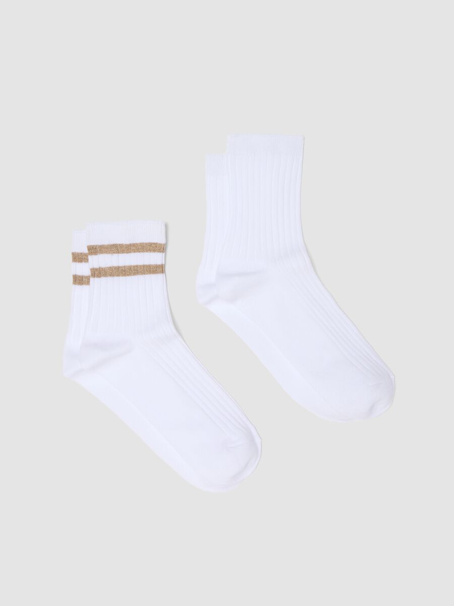 2-pack of white organic cotton socks with stripes_0