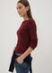 Burgundy pure cotton long-sleeve crew-neck T-shirt, regular fit_2