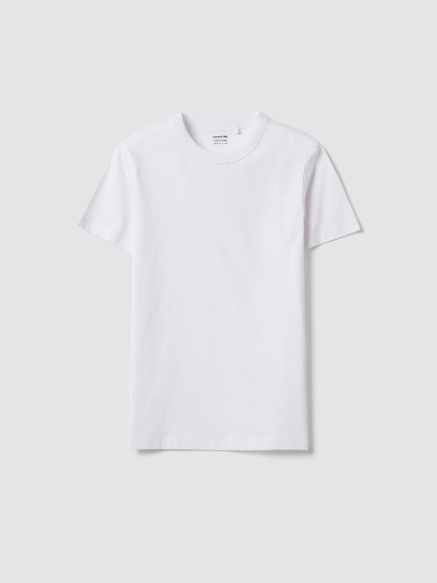 White pure cotton boys&rsquo; T-shirt, regular fit_0