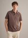 Brown short-sleeve polo shirt in pure cotton, regular fit_0